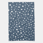 Navy Blue Dalmatian Spots, Dalmatian Dots, Dotted Geschirrtuch (Vertikal)
