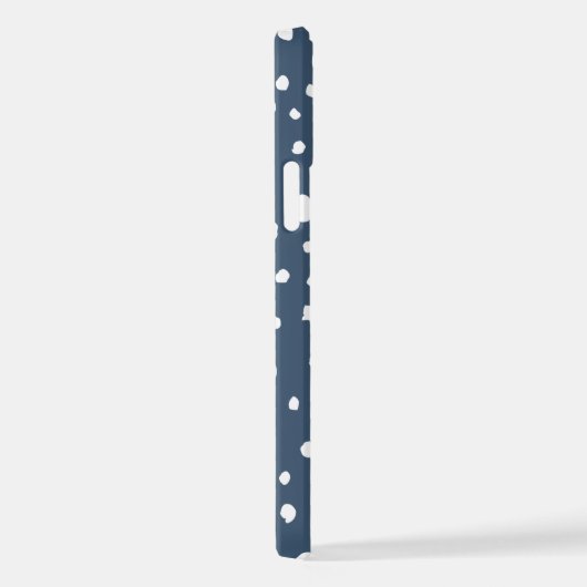 Navy Blue Dalmatian Spots, Dalmatian Dots, Dotted iPhone Hülle (Rechte Seite)