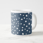 Navy Blue Dalmatian Spots, Dalmatian Dots, Dotted Jumbo-Tasse (Vorderseite Rechts)