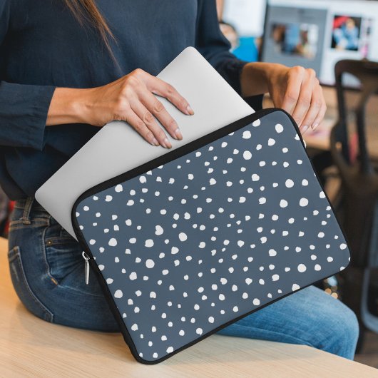 Navy Blue Dalmatian Spots, Dalmatian Dots, Dotted Laptopschutzhülle