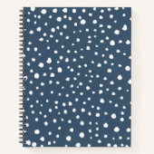 Navy Blue Dalmatian Spots, Dalmatian Dots, Dotted Notizblock (Vorderseite)
