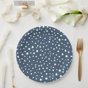 Navy Blue Dalmatian Spots, Dalmatian Dots, Dotted Pappteller