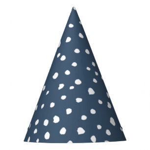 Navy Blue Dalmatian Spots, Dalmatian Dots, Dotted Partyhütchen