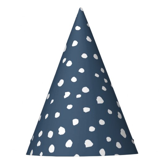 Navy Blue Dalmatian Spots, Dalmatian Dots, Dotted Partyhütchen (Vorderseite)