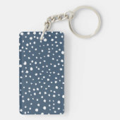 Navy Blue Dalmatian Spots, Dalmatian Dots, Dotted Schlüsselanhänger (Rückseite)