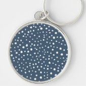 Navy Blue Dalmatian Spots, Dalmatian Dots, Dotted Schlüsselanhänger (Vorne)