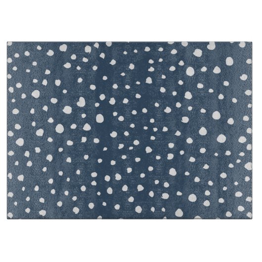 Navy Blue Dalmatian Spots, Dalmatian Dots, Dotted Schneidebrett (Vorderseite)