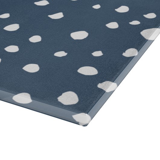 Navy Blue Dalmatian Spots, Dalmatian Dots, Dotted Schneidebrett (Ecke)