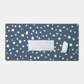 Navy Blue Dalmatian Spots, Dalmatian Dots, Dotted Schreibtischunterlage (Tastatur & Maus)