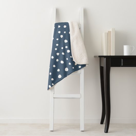 Navy Blue Dalmatian Spots, Dalmatian Dots, Dotted Sherpadecke (Beispiel)