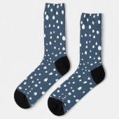Navy Blue Dalmatian Spots, Dalmatian Dots, Dotted Socken (Linkes Detail)