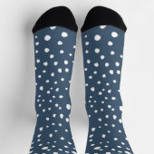 Navy Blue Dalmatian Spots, Dalmatian Dots, Dotted Socken (Oben)