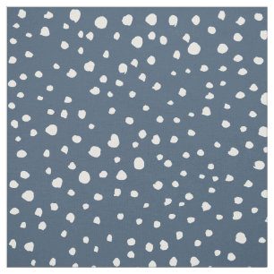 Navy Blue Dalmatian Spots, Dalmatian Dots, Dotted Stoff