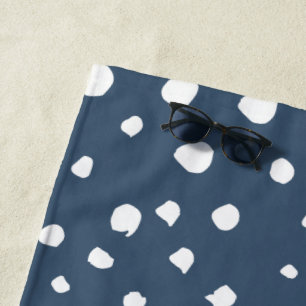 Navy Blue Dalmatian Spots, Dalmatian Dots, Dotted Strandtuch