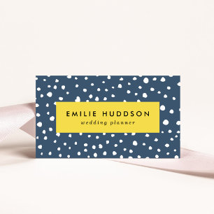 Navy Blue Dalmatian Spots, Dalmatian Dots, Dotted Visitenkarte
