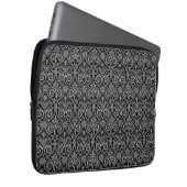 Navy Blue Damaks Muster Laptop Sleeve (Vorne Rechts)