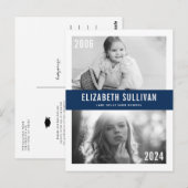Navy Blue Damand Now Foto Collage Abschluss Postkarte (Vorne/Hinten)