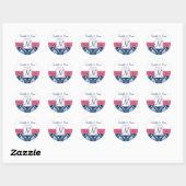 Navy Blue Damask Pink Wedding Danke Sticker (Blatt)