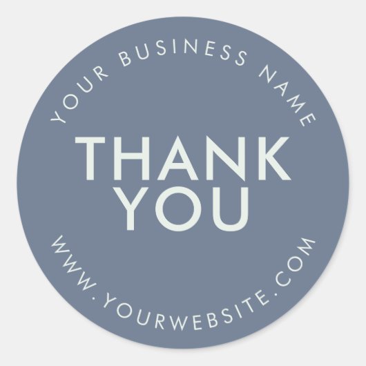 Navy Blue DANK IHNEN Custom Text Business Website Runder Aufkleber (Vorderseite)