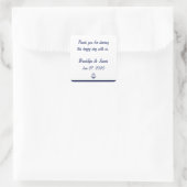 Navy Blue Danke Nautical Wedding Stickers (Tasche)