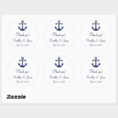 Navy Blue Danke Nautical Wedding Stickers (Blatt)