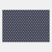 Navy Blue Decorative Heart Geschenkpapier Set (Vorderseite 3)
