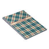 Navy Blue, Deep Red, Beige Kariert Spiral Notebook Notizblock (Rechte Seite)