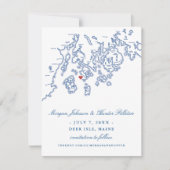 Navy Blue Deer Isle Maine Aragosta Save The Date (Vorderseite)