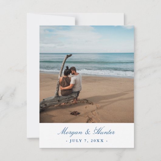 Navy Blue Deer Isle Maine Aragosta Save The Date (Rückseite)