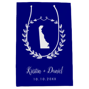 Navy Blue Delaware Map Wedding Welcome Swag Mittlere Geschenktüte