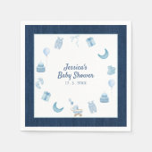 Navy Blue Denim Blue Jean Baby Shower Serviette (Vorderseite)