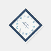Navy Blue Denim Blue Jean Baby Shower Serviette (Ecke)