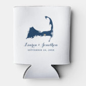 Navy Blue Dennis Cape Cod Map Gold Heart Wedding Dosenkühler (Vorderseite)