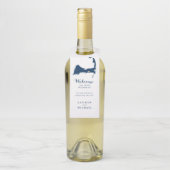 Navy Blue Dennis Cape Cod Map Gold Heart Wedding Flaschenanhänger (Auf Flasche)