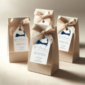 Navy Blue Dennis Cape Cod Map Gold Heart Wedding Geschenkanhänger