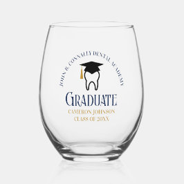 Navy Blue Dental School Custom Dentist Abschluss Weinglas Ohne Stiel