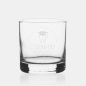 Navy Blue Dental School Custom Dentist Abschluss Whiskyglas (Rückseite)