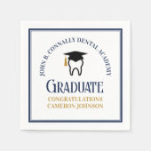 Navy Blue Dental School Custom Graduation Party Serviette (Vorderseite)