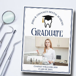Navy Blue Dental School Foto Custom Abschluss Ankündigungspostkarte