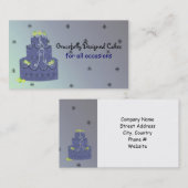 Navy Blue Designer Cake Visitenkarte (Vorne/Hinten)