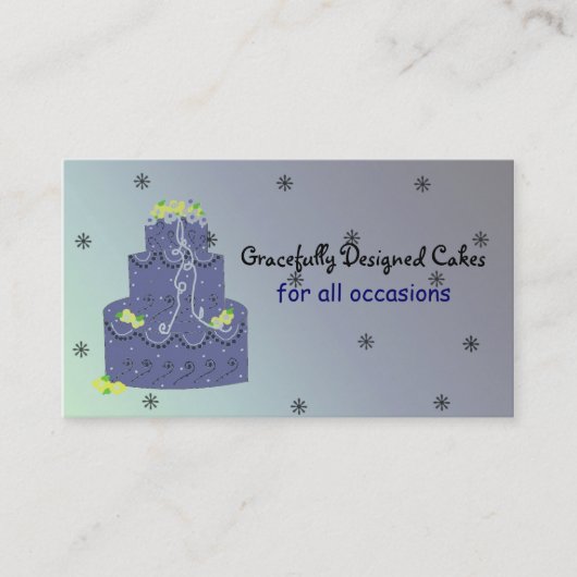 Navy Blue Designer Cake Visitenkarte (Vorderseite)