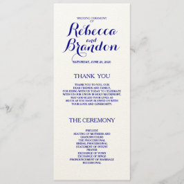 Navy Blue Designer Skript Custom Wedding Programm