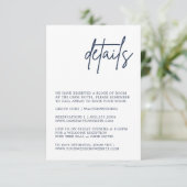 Navy Blue Detail-Abschlusskarte Begleitkarte (Stehend Vorderseite)