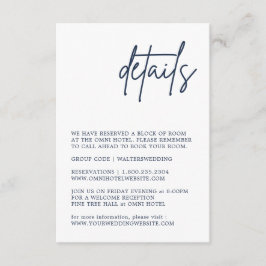 Navy Blue Detail-Abschlusskarte Begleitkarte