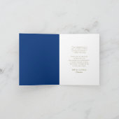 Navy Blue Diagonal Stripes Foto Moderner Abschluss Dankeskarte (Innenseite)