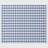 Navy Blue Diamond Harlequin Muster Geschenkwrappin Geschenkpapier (Flach)
