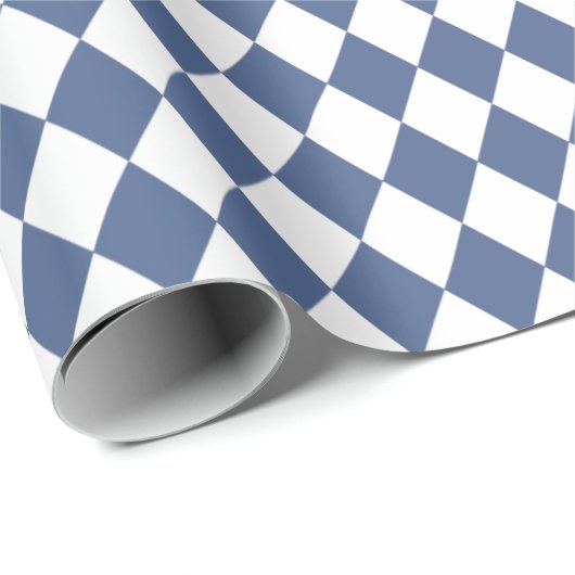 Navy Blue Diamond Harlequin Muster Geschenkwrappin Geschenkpapier (Rolleneckpunkt)