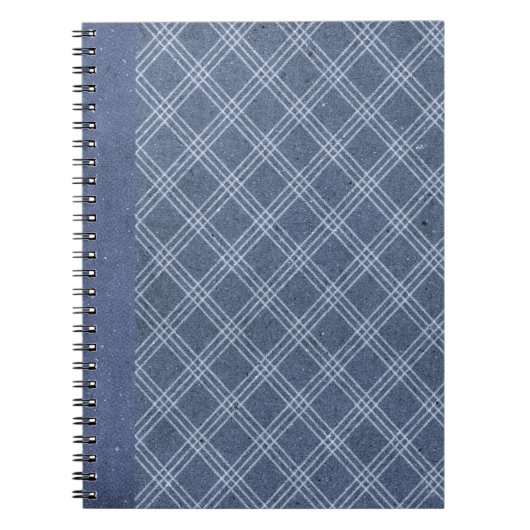 Navy Blue Diamond Kariert Grunge Journal Notizblock (Vorderseite)