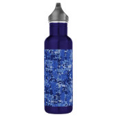 Navy Blue Digital Camo Camouflage Texture Edelstahlflasche (Rechts)