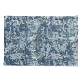 Navy Blue Digital Camouflage Camouflage Kissenbezug (Rückseite-Links)
